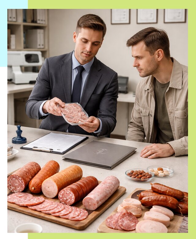 Сертификация колбасных изделий в Прокопьевске от 7753 р. | Алешин-Прк